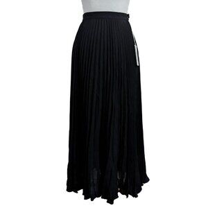 NWT: Valentino 100% Silk Black Skirt with Accordion Pleats